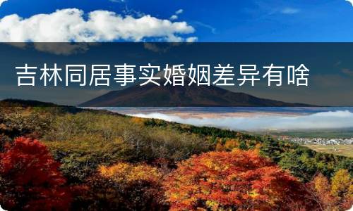 吉林同居事实婚姻差异有啥