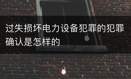 过失损坏电力设备犯罪的犯罪确认是怎样的