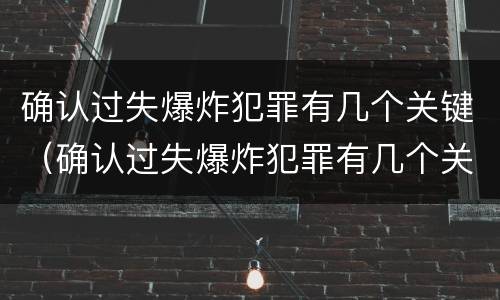 确认过失爆炸犯罪有几个关键（确认过失爆炸犯罪有几个关键人员）