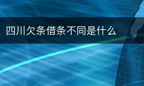 四川欠条借条不同是什么