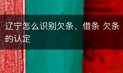 辽宁怎么识别欠条、借条 欠条的认定