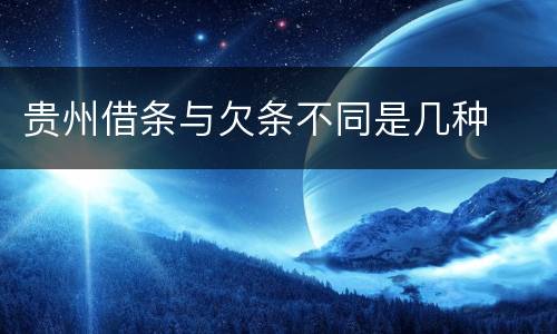 贵州借条与欠条不同是几种