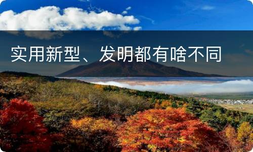 实用新型、发明都有啥不同