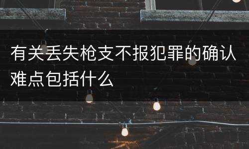 有关丢失枪支不报犯罪的确认难点包括什么