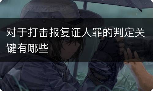 对于打击报复证人罪的判定关键有哪些