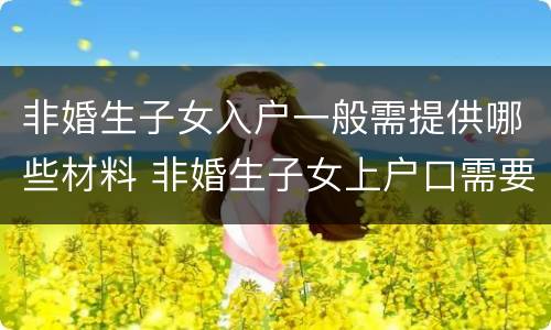 非婚生子女入户一般需提供哪些材料 非婚生子女上户口需要哪些材料