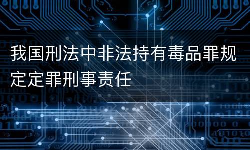 我国刑法中非法持有毒品罪规定定罪刑事责任