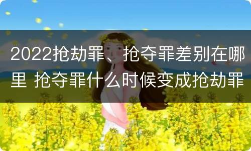 2022抢劫罪、抢夺罪差别在哪里 抢夺罪什么时候变成抢劫罪