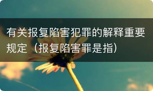 有关报复陷害犯罪的解释重要规定（报复陷害罪是指）