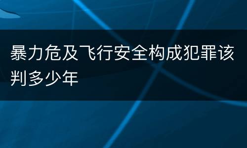 暴力危及飞行安全构成犯罪该判多少年