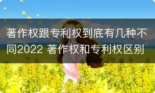 著作权跟专利权到底有几种不同2022 著作权和专利权区别