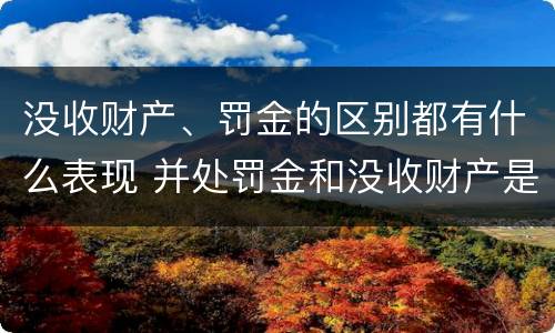 没收财产、罚金的区别都有什么表现 并处罚金和没收财产是什么意思