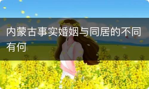 内蒙古事实婚姻与同居的不同有何