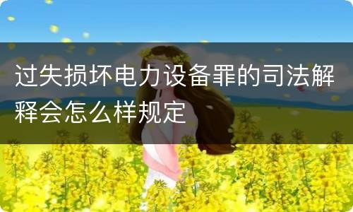 过失损坏电力设备罪的司法解释会怎么样规定