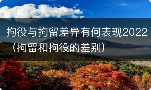 拘役与拘留差异有何表现2022（拘留和拘役的差别）