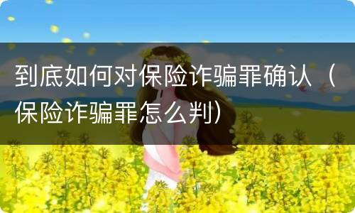 到底如何对保险诈骗罪确认（保险诈骗罪怎么判）