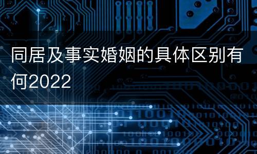 同居及事实婚姻的具体区别有何2022
