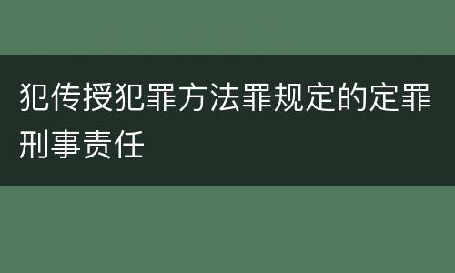 犯传授犯罪方法罪规定的定罪刑事责任