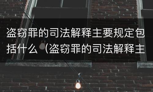 盗窃罪的司法解释主要规定包括什么（盗窃罪的司法解释主要规定包括什么罪名）