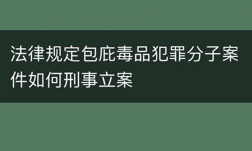 法律规定包庇毒品犯罪分子案件如何刑事立案