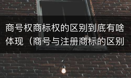 商号权商标权的区别到底有啥体现（商号与注册商标的区别）