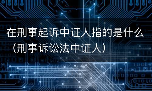 在刑事起诉中证人指的是什么（刑事诉讼法中证人）