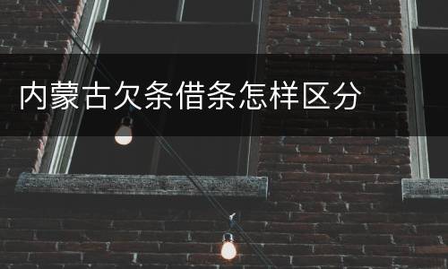 内蒙古欠条借条怎样区分
