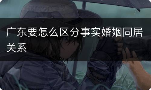 广东要怎么区分事实婚姻同居关系