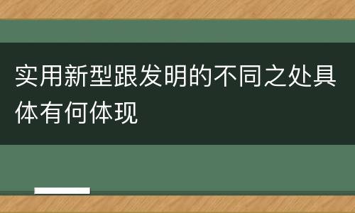 实用新型跟发明的不同之处具体有何体现