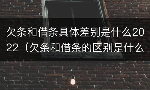 欠条和借条具体差别是什么2022（欠条和借条的区别是什么）