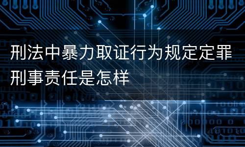 刑法中暴力取证行为规定定罪刑事责任是怎样