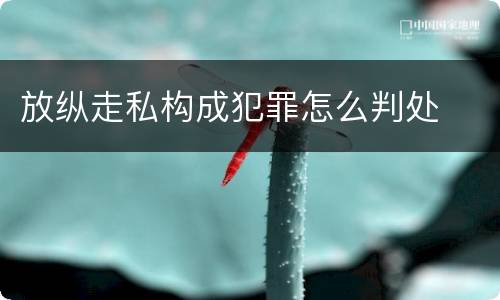 放纵走私构成犯罪怎么判处