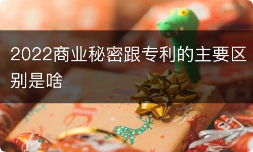 2022商业秘密跟专利的主要区别是啥