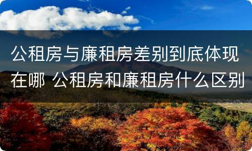 公租房与廉租房差别到底体现在哪 公租房和廉租房什么区别