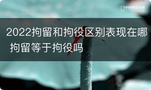 2022拘留和拘役区别表现在哪 拘留等于拘役吗