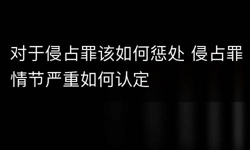 对于侵占罪该如何惩处 侵占罪情节严重如何认定
