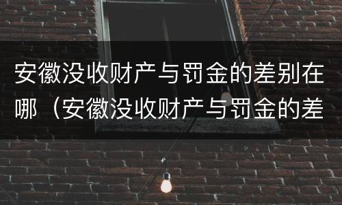 安徽没收财产与罚金的差别在哪（安徽没收财产与罚金的差别在哪儿）