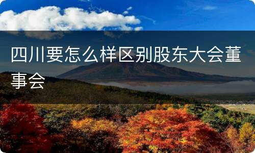 四川要怎么样区别股东大会董事会