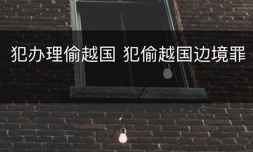 犯办理偷越国 犯偷越国边境罪