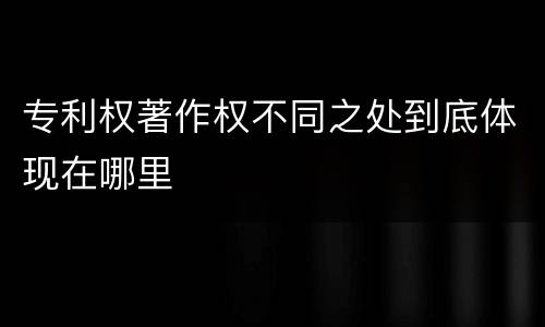 专利权著作权不同之处到底体现在哪里