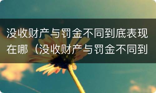 没收财产与罚金不同到底表现在哪（没收财产与罚金不同到底表现在哪方面）
