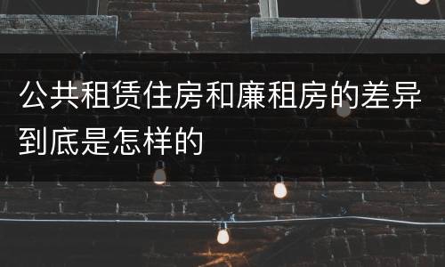 公共租赁住房和廉租房的差异到底是怎样的