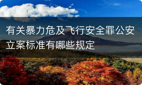 有关暴力危及飞行安全罪公安立案标准有哪些规定