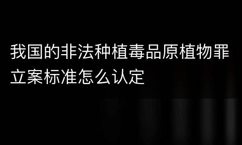 我国的非法种植毒品原植物罪立案标准怎么认定