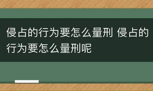 侵占的行为要怎么量刑 侵占的行为要怎么量刑呢