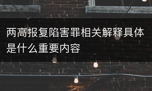 两高报复陷害罪相关解释具体是什么重要内容