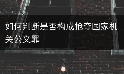 如何判断是否构成抢夺国家机关公文罪