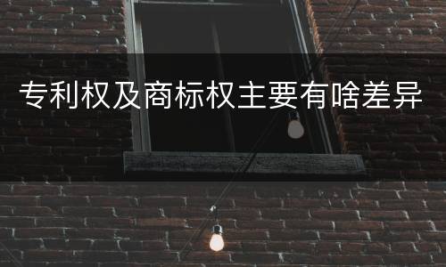 专利权及商标权主要有啥差异