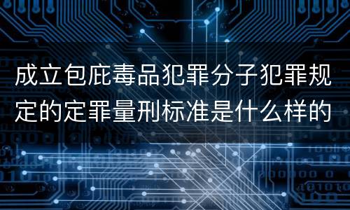 成立包庇毒品犯罪分子犯罪规定的定罪量刑标准是什么样的