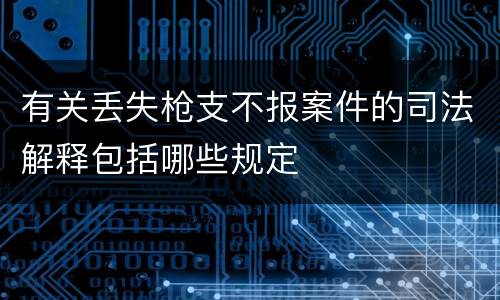 有关丢失枪支不报案件的司法解释包括哪些规定